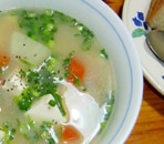 根菜とココナッツミルクのスープ